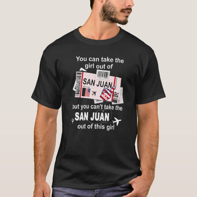 San Juan Boarding Pass  San Juan Girl T-Shirt (Vorderseite)