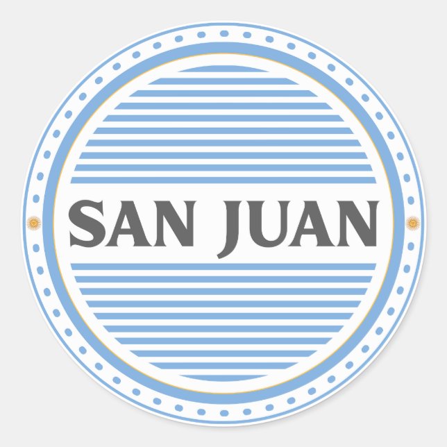 San Juan City Pride Emblem – Argentine Identity Runder Aufkleber (Vorderseite)