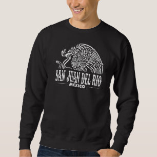 San Juan Del Río Mexico Eagle Retro Vintag Distre Sweatshirt
