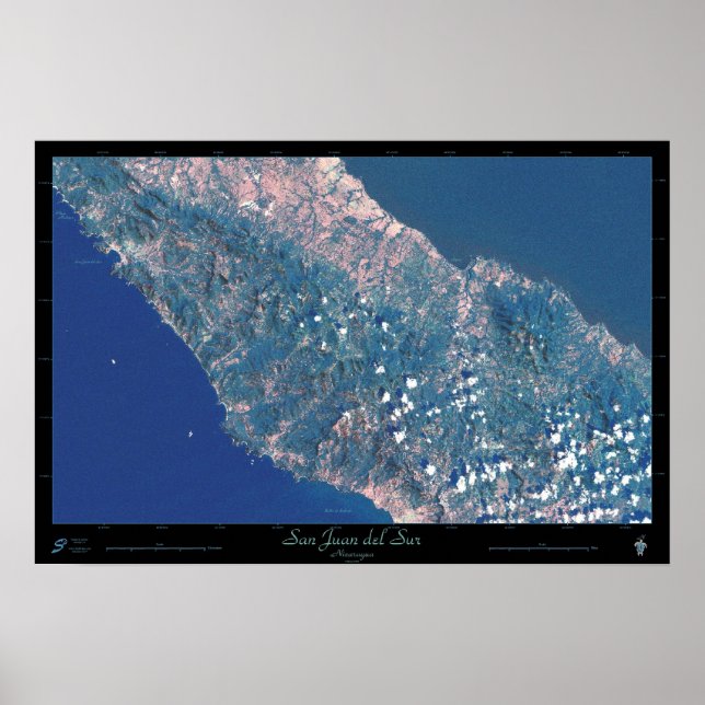 San Juan del Sur, Nicaragua, Satellitenposter Poster (Vorne)