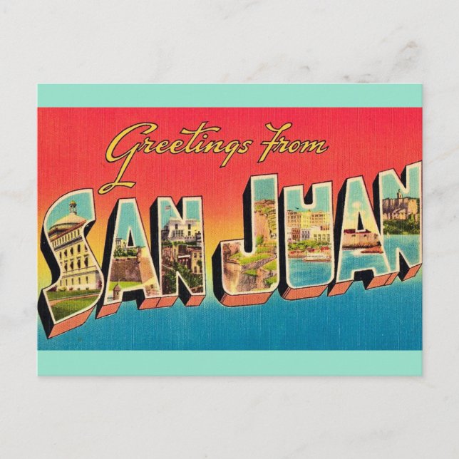San Juan Greetings Postcard Postkarte (Vorderseite)