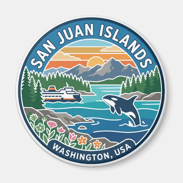 San Juan Inseln USA Magnet (Vorne)