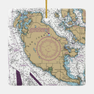 San Juan Island WA Chart Keramikornament