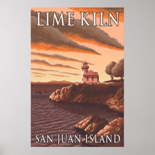 San Juan Island, WA - Limoner Kiln Leuchtturm Poster