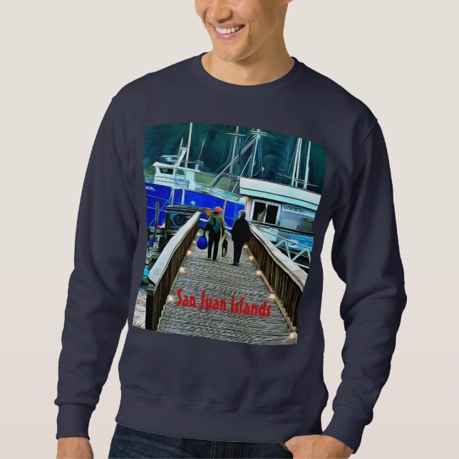 San Juan Islands Boaters and Dog Sweatshirt (Vorderseite)