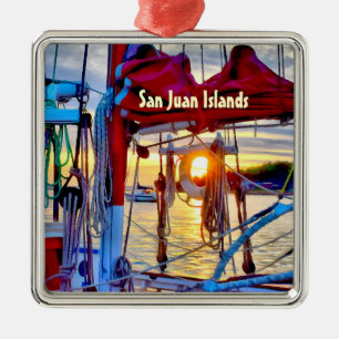 San Juan Islands Gerahmtes Weihnachtsmuseum Ornament Aus Metall