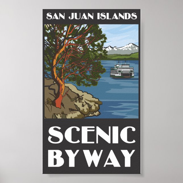 San Juan Islands Landschaftlich Byway Poster (Vorne)
