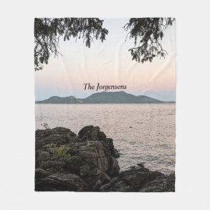 San Juan Islands - Moon Rising Over Cypress Island Fleecedecke