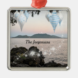 San Juan Islands - Moon Rising Over Cypress Island Ornament Aus Metall