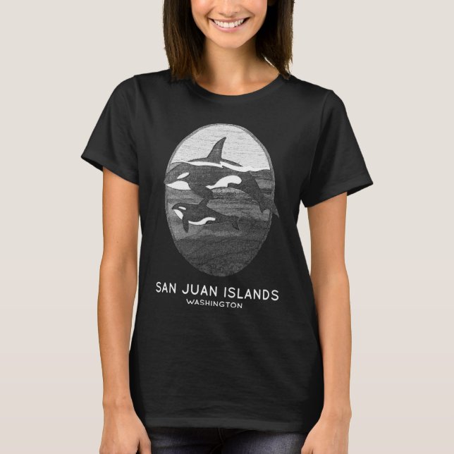 San Juan Islands Washington Orca Whale Souvenir  T-Shirt (Vorderseite)