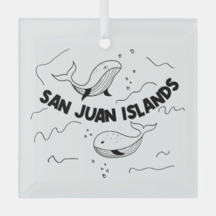 San Juan Islands Whales Ornament Aus Glas