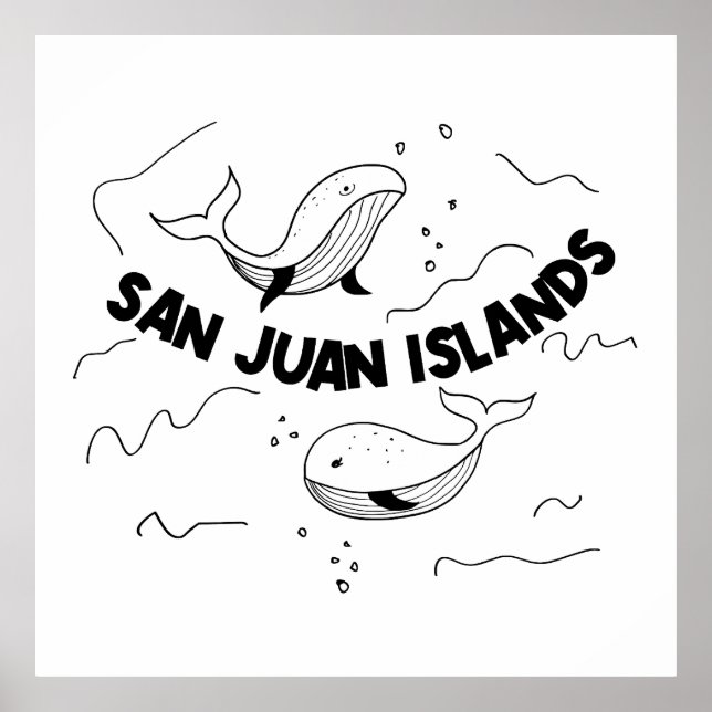 San Juan Islands Whales Poster (Vorne)