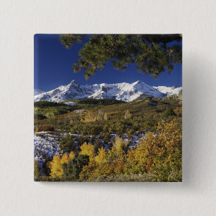 San Juan Mountains und Espen in Herbstfarben Button