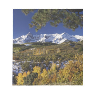 San Juan Mountains und Espen in Herbstfarben Notizblock