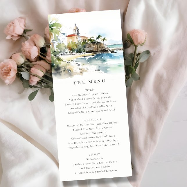 San Juan Puerto Rico Landscape Wedding Menu Card Einladung (Von Creator hochgeladen)