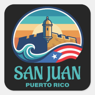 San Juan Puerto Rico Quadratischer Aufkleber