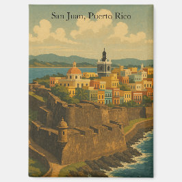 San Juan Puerto Rico Retro Kunst, Dichtung und Mus Magnet