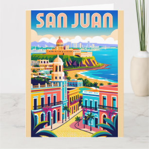 San Juan Puerto Rico Retro-Reiseposter-Kunst Karte
