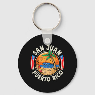 San Juan Puerto Rico Strand Retro Vintage 70er Schlüsselanhänger