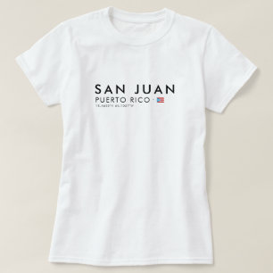 San Juan Puerto Rico T-Shirt Koordinaten Tee