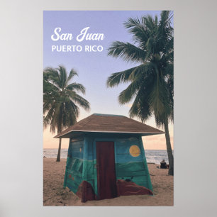 San Juan Puerto Rico Tropical Beach Sunset Foto Poster