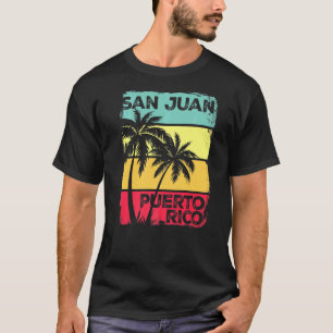 San Juan Puerto Rico Vintag Graphic Retro 70er Sun T-Shirt