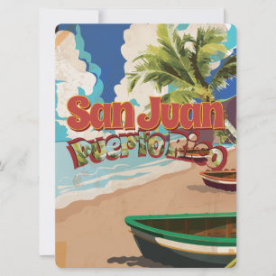 San Juan Puerto Rico Vintage Reiseposter Einladung