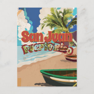 San Juan Puerto Rico Vintage-Reiseposter Postkarte