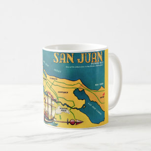 San Juan Retro-Karten-Tasse Kaffeetasse