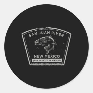 San Juan River New Mexico Fly-Fishing-Shirt Runder Aufkleber