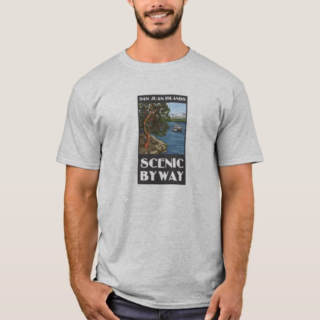 San- Juaninsel-landschaftlicher Seitenweg-T - T-Shirt (Vorderseite)