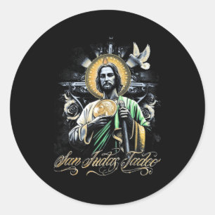 San Judas Tadeo Religiöse Kunst Katholische Heilig Runder Aufkleber