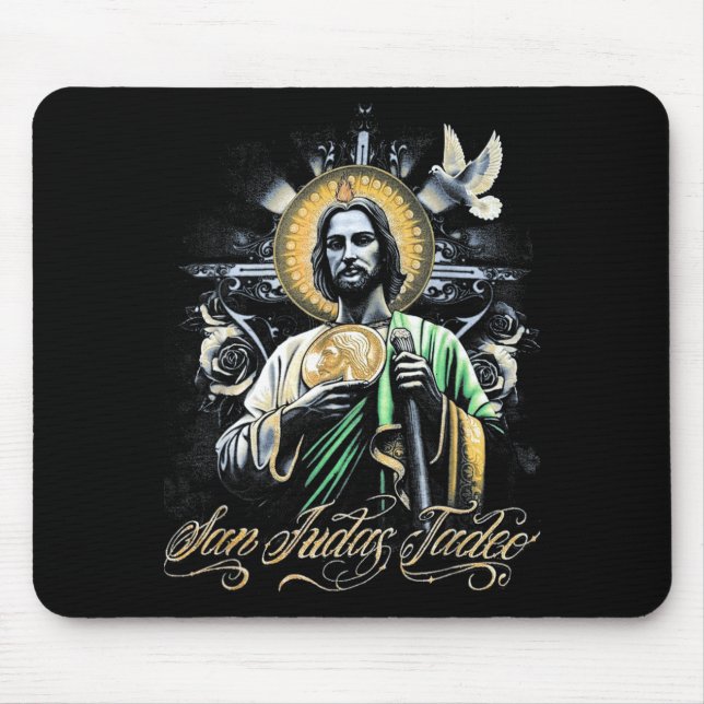 San Judas Tadeo Religious Art Catholic Saints Desi Mousepad (Vorne)