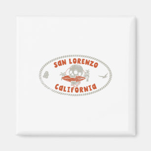 San Lorenzo Kalifornien Ca Retro Surfer Vorne Und Magnet