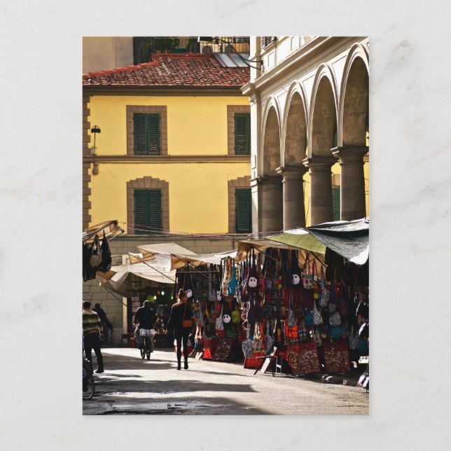 San Lorenzo Markt in Florenz, Italien Postkarte (Vorderseite)