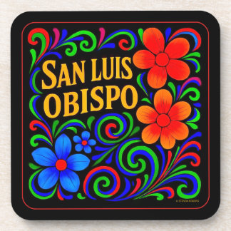 SAN LUIS OBISPO FLORAL UNTERSETZER SET VON SECHS.