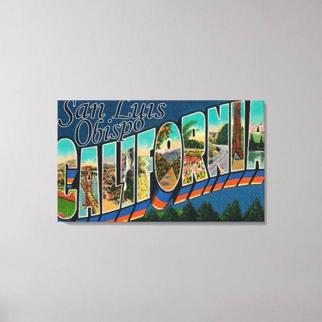 San Luis Obispo, Kalifornien, Großbuchstaben Leinwanddruck (Vorderseite)
