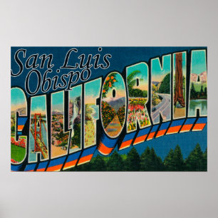 San Luis Obispo, Kalifornien, Großbuchstaben Poster