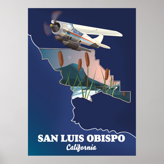 San luis obispo Kalifornien Karte Poster (Vorne)