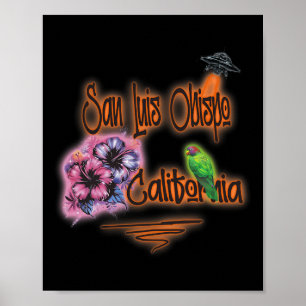 San Luis Obispo Kalifornien Retro Surfer Vintage A Poster