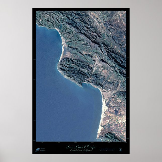 San Luis Obispo, Kalifornien, Satellitenposter Poster (Vorne)