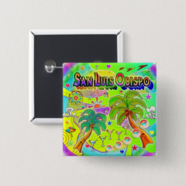 San Luis Obispo Mind Focus Button (Vorne & Hinten)