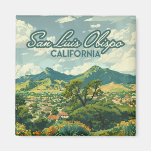 San Luis Obispo SLO California Central Coast Retro Magnet