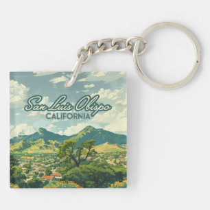 San Luis Obispo SLO California Central Coast Retro Schlüsselanhänger