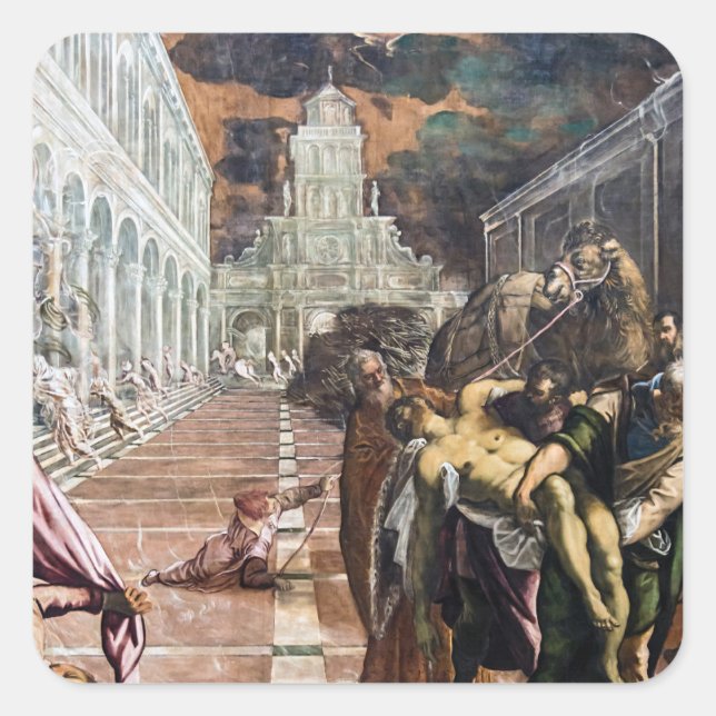 San Marco Grotto America Quadratischer Aufkleber (Vorderseite)