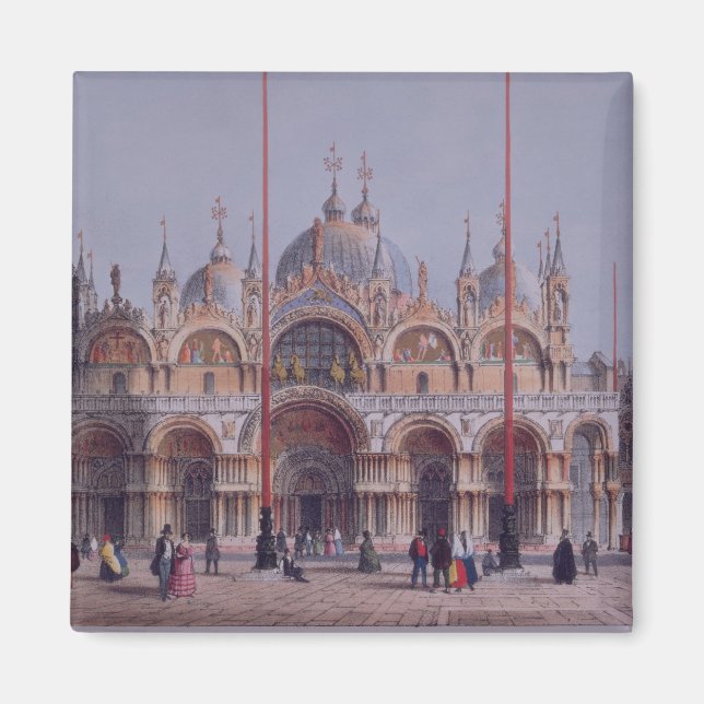 San Marco, Venedig, Gravur von Brizeghel (Litho) Magnet (Vorne)