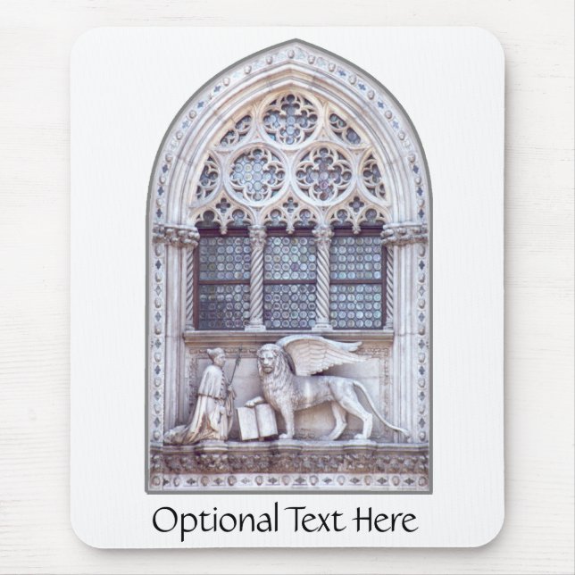 San Marco Winged Lion Glasfenster Mousepad (Vorne)