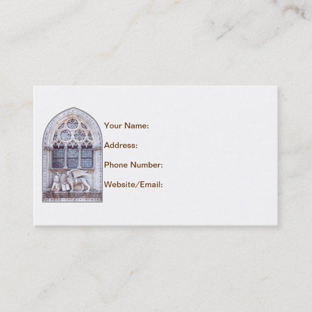 San Marco Winged Lion Glasfenster Visitenkarte (Vorderseite)