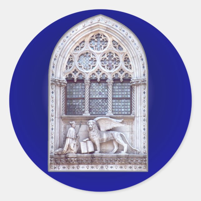 San Marco Winged Lion Window Runder Aufkleber (Vorderseite)