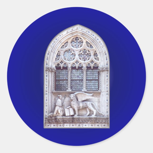 San Marco Winged Lion Window Runder Aufkleber (Vorderseite)